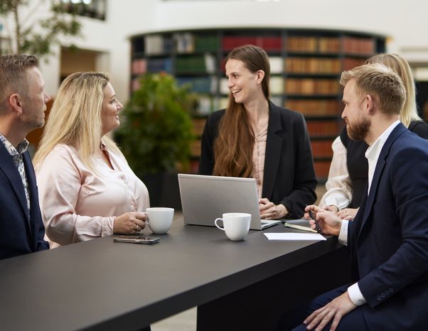 colleagues talking together