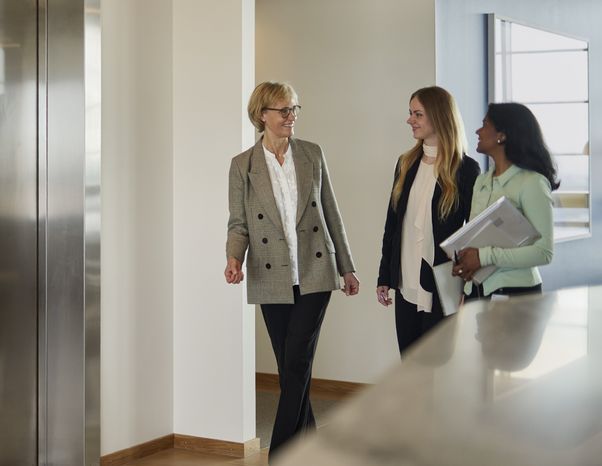 colleagues walking together